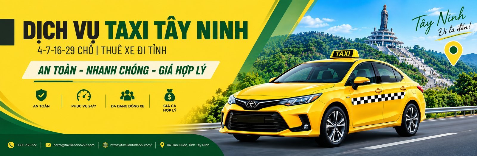 Taxi liên tỉnh 24h an toàn, nhanh chóng và tiết kiệm. Gọi ngay 0586 235 222.